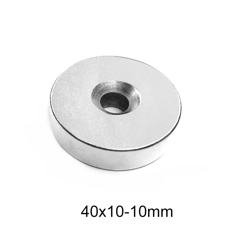 

1~10PCS 40x10-10 Strong Cylinder Rare Earth Countersunk Magnet 40*10 Hole 10mm Round Magnetic Magnets N35 40x10-10mm 40*10-10 mm