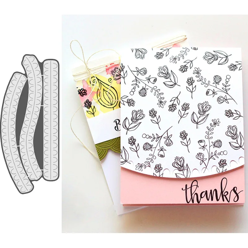 

3pcs Long Circle Border Edge Shape Metal Cutting dies Scrapbooking Album Handcrafts Embossing DIY Paper card Making Stencils