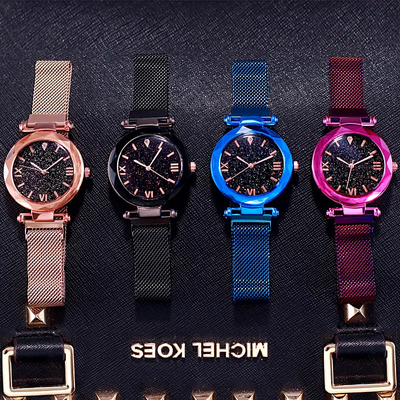 

Top Luxury New Fashion Sport Watch Simple Starry Sky Women Ladies Casual Watch Magnet Mesh Band Women Watches relogio feminino