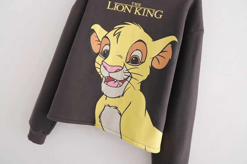 

2021 new Disney women's wear Korean cartoon lion king printed women's casual long sleeve round neck sweater netflix funko pop