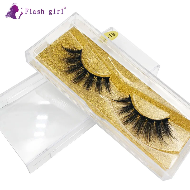

Flash Girl 1 Pair Faux Mink Eyelashes Handmade Reusable Natural Eyelashes Popular Fake Lashes Makeup Extension Z-19