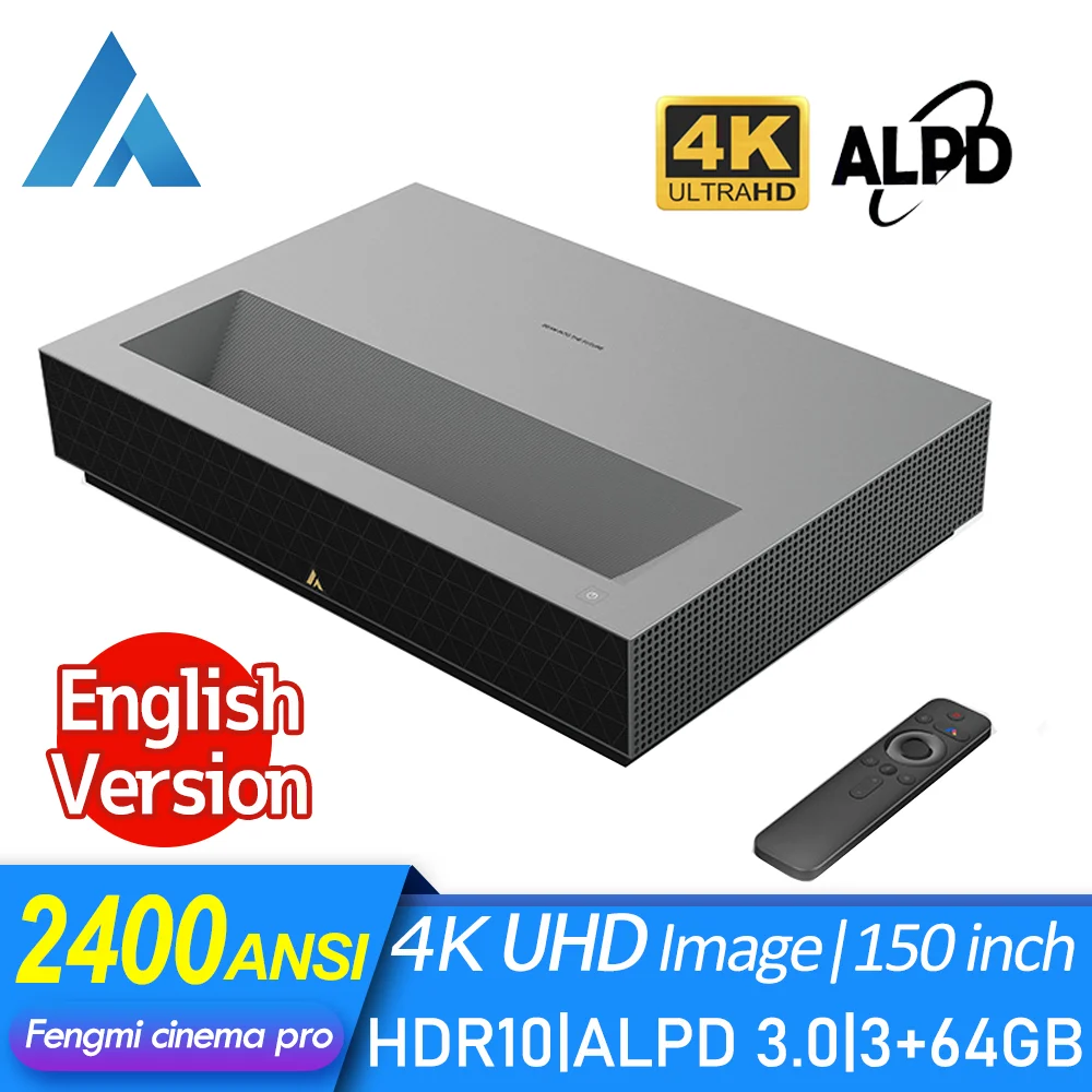 Лазерный проектор для кинотеатра Fengmi 4K Pro TV 3840*2160P UHD 2400ANSI люменов ALPD3.0 HDR10 150 дюймов