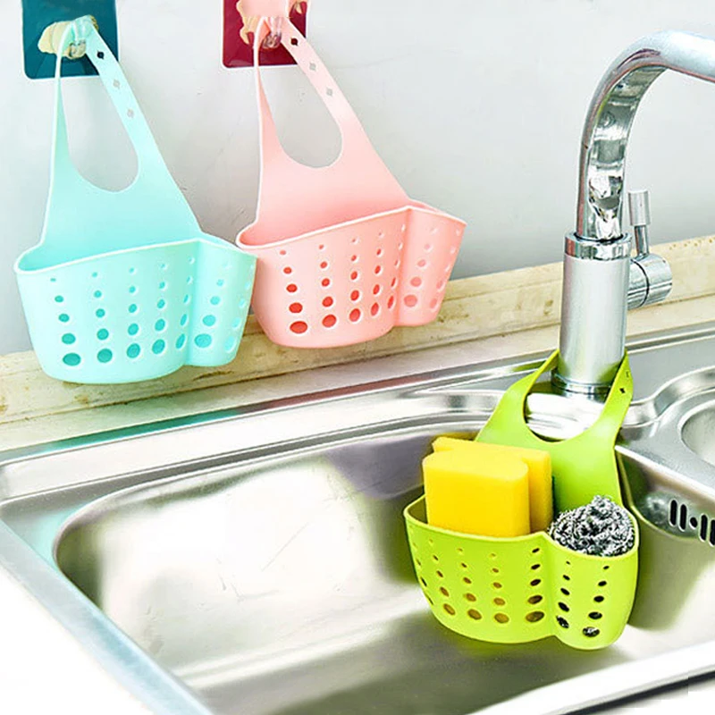 Кухня пластик держатель губок на раковине повесить корзина с подвесными планкой