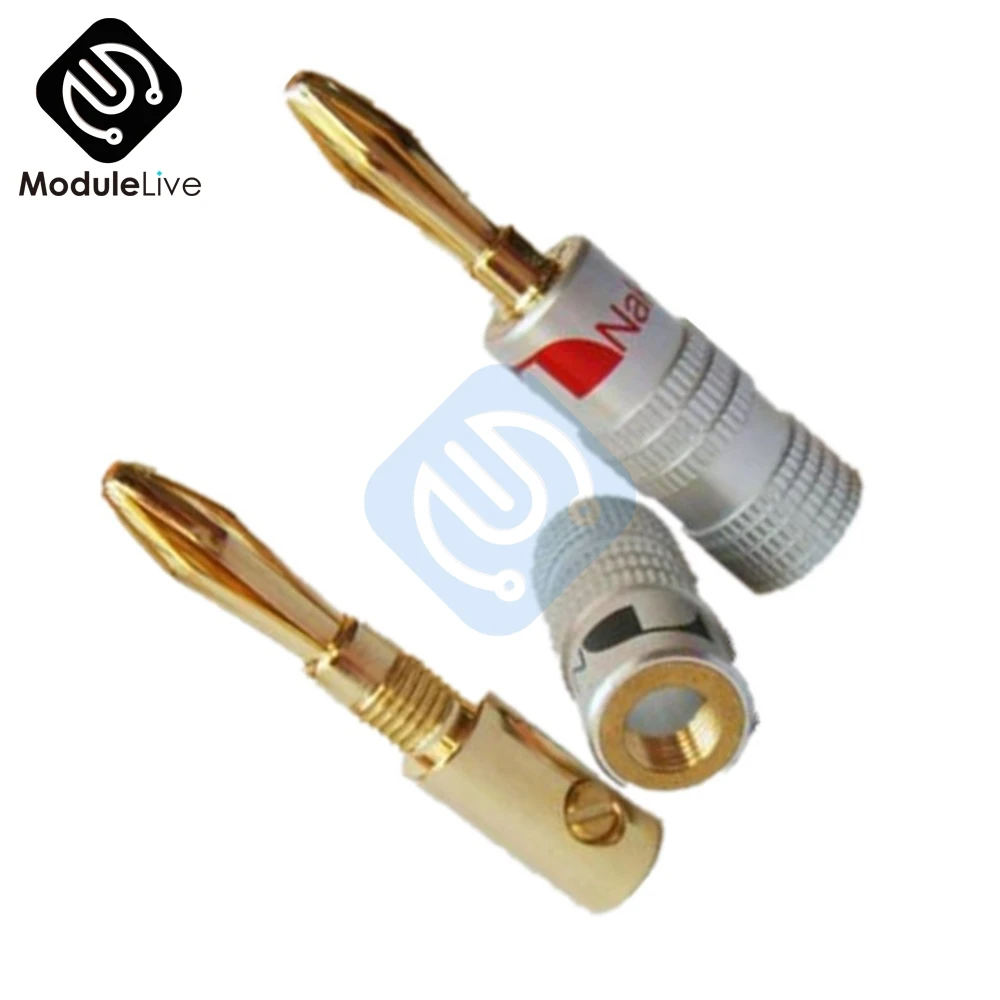 Позолоченный аудиоразъем 24K для динамика НАКАМИЧИ Банановый штекер из чистой