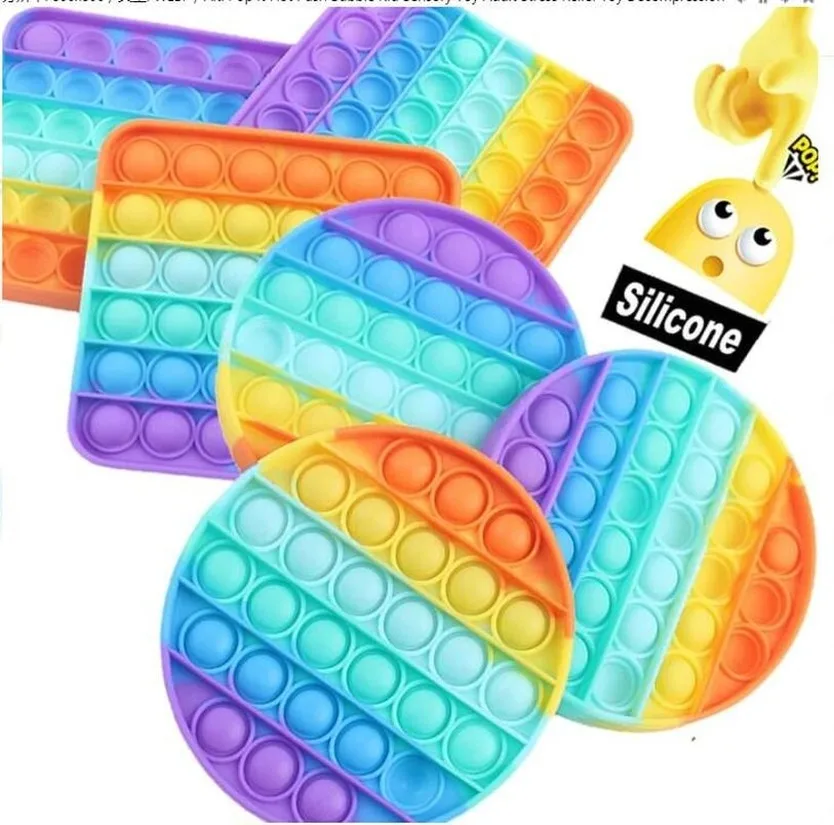 

Push Pops Bubble rainbow Sensory Toy Autism Squishy Stress Reliever Toys Funny Anti-stress Pops It fidget toys