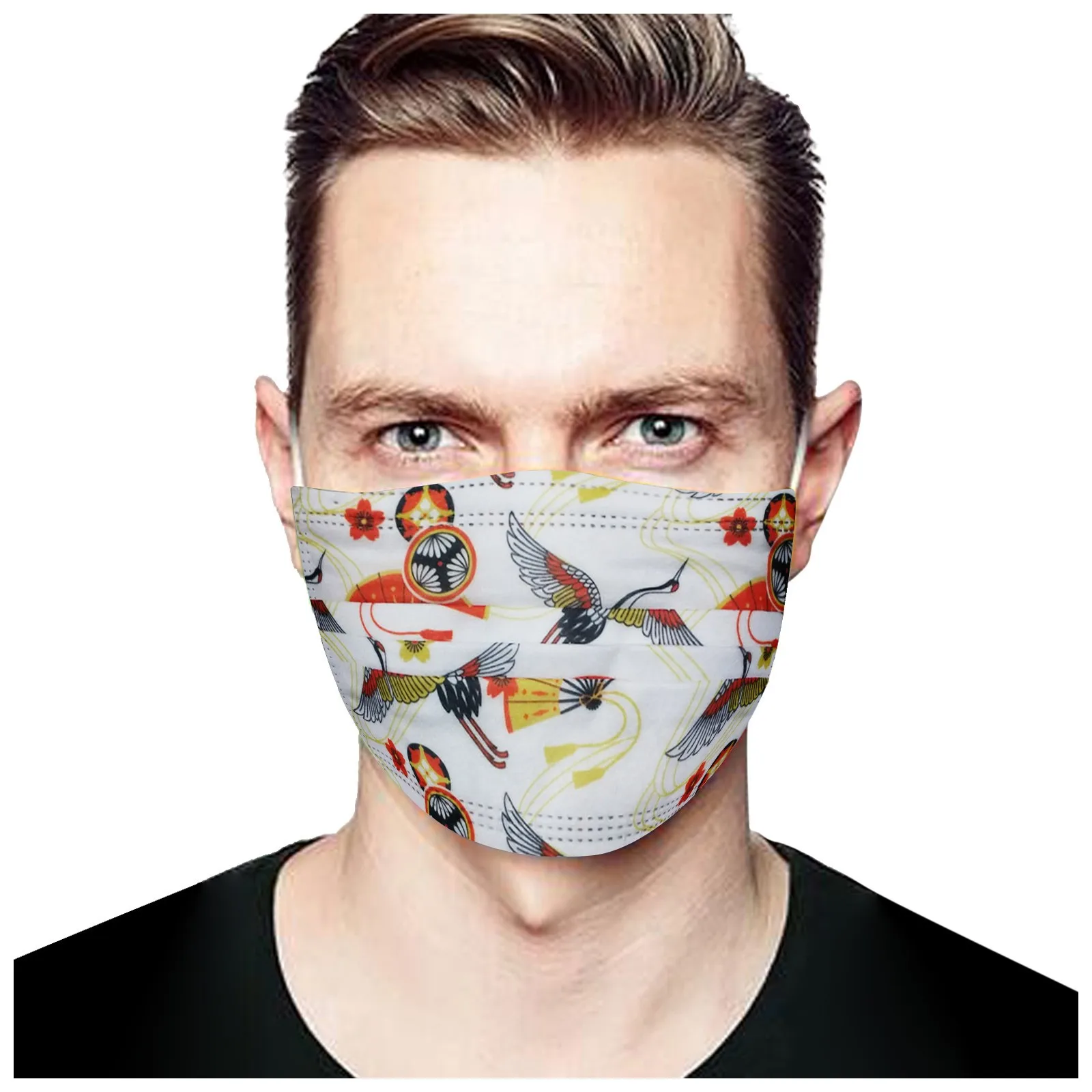 

Маска одноразовая ультратонкая цветная с принтом животных для мужчин и женщин, модная тканевая с петлями для ушей, для взрослых, 50 шт.