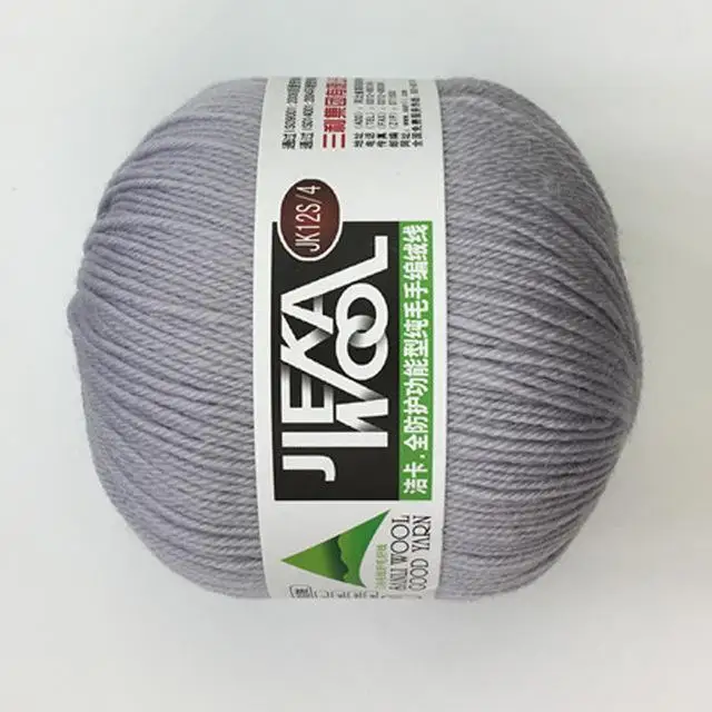 light grey 500 г шерстяная пряжа монгольская мягкая кашемировая пряжа ручная вязка крючком пряжа для шарфа детская вязаная пряжа лучшего качества AQ312 - Цвет: light grey