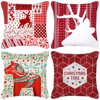 short plush new cartoon christmas new year trojan santa claus moose square pillow cushion cover
