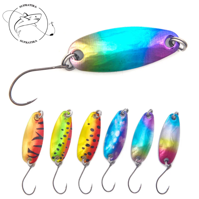 

6pcs/set 3cm/2.5g Artificial Colored Copper VIB Sequins Metal Hard Bait 3D Eyes With Single Hook Sinking Wobblers Bionic Bait