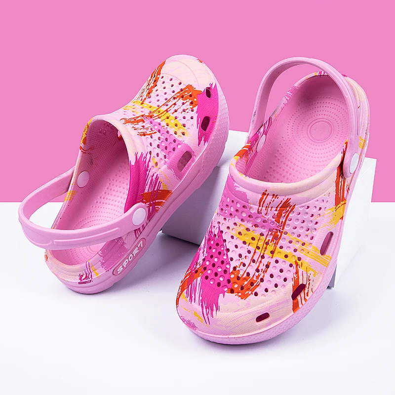 

Printed Graffiti Rubber Clogs Women's Sandals Casual Beach Slip On Slippers Pink Fashion Slides Sandals Unisex sandalias mujer