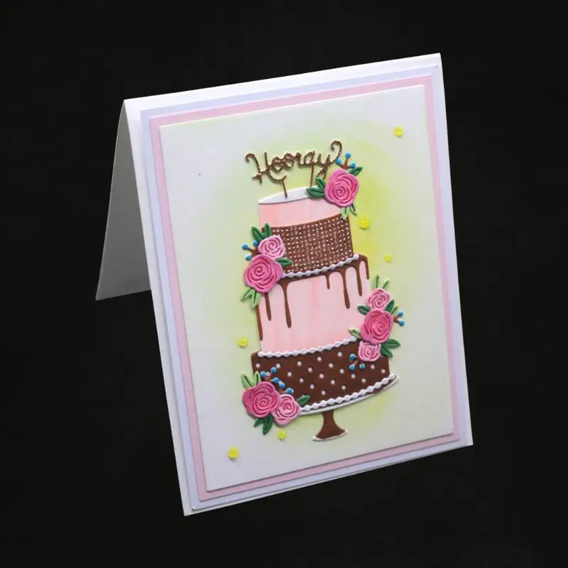 Торт ко дню рождения металлический Трафаретный вырубной штамп трафарет для