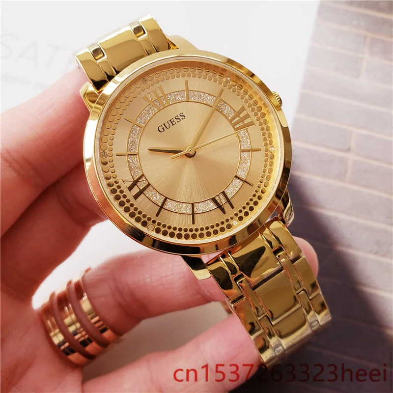 

GUESS watch men's skeleton automatic mechanical AAA watch gold skeleton retro men's women watch quartz watch