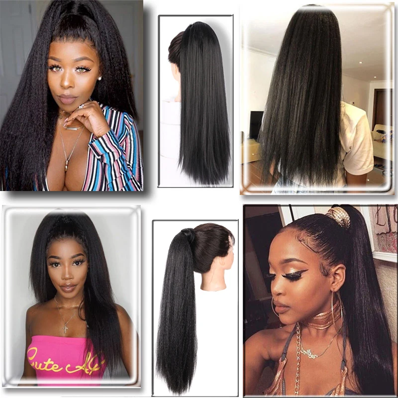 Синтетические волосы AILIADE 24 дюйма кудрявые длинные прямые жаростойкие для