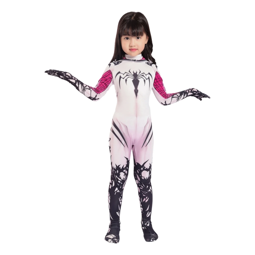 Костюм паук Гвен Стэйси Косплей Плащ комбинезоны в стиле аниме Хэллоуин костюм