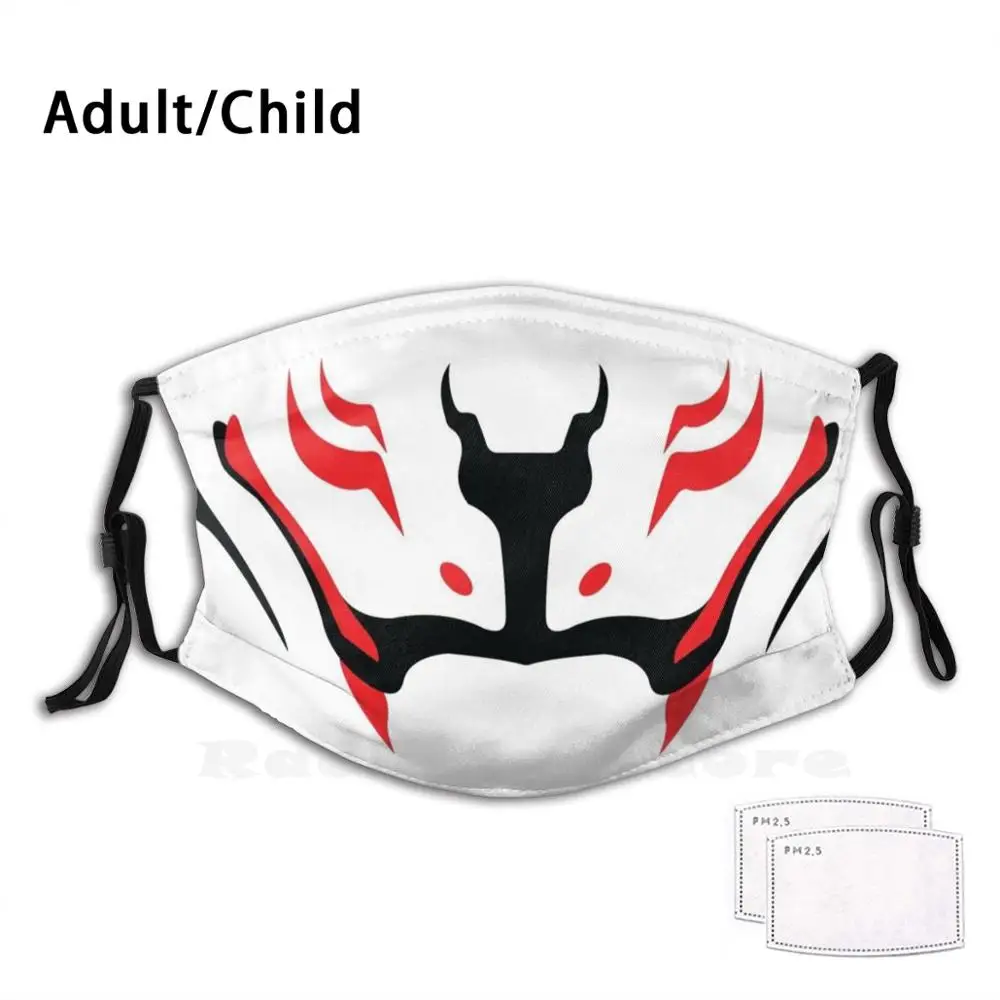 Маска Kitsune Fang красная маска с фильтром от пыли для взрослых и детей сделай сам