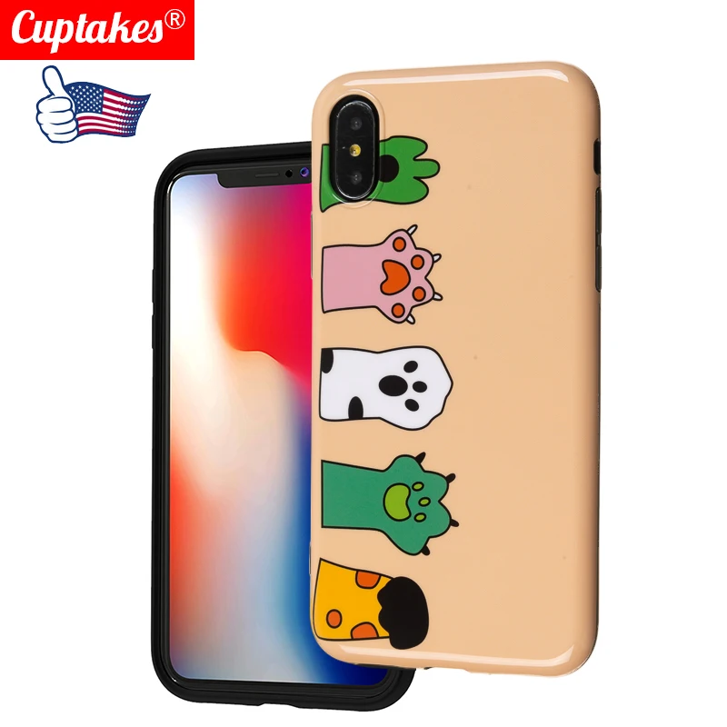 Роскошный Глянцевый IMD Мягкий силиконовый чехол для iPhone 7 8 Plus X 10 XS Max XR 6S 6 с милым