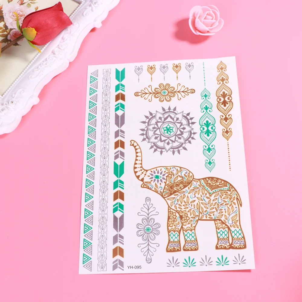 

5 Sheets Creative Pattern Body Stickers Pastes Disposable Decals for Wrist Ankle Arm