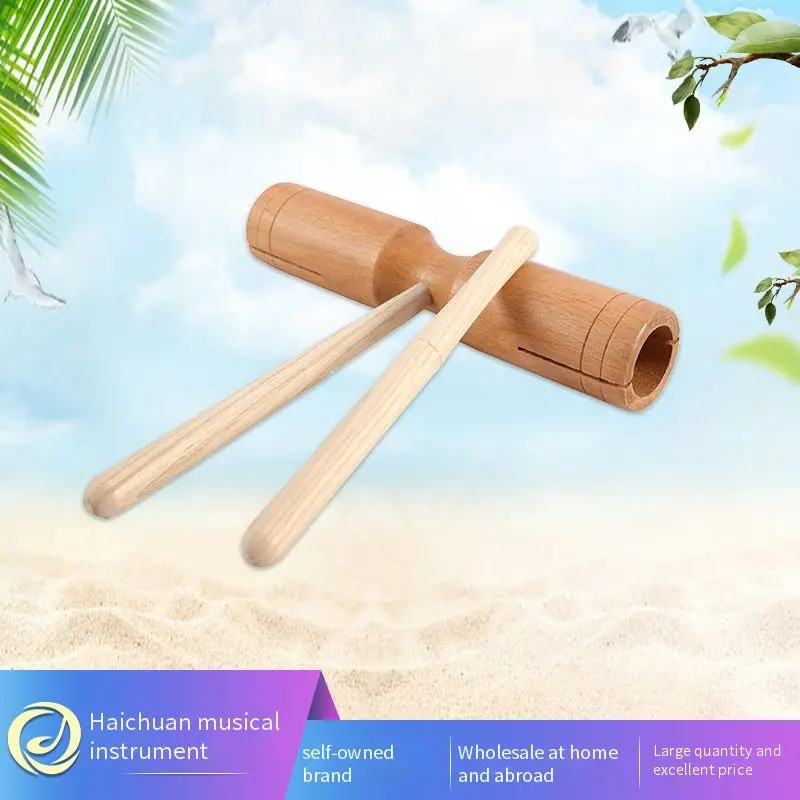 

Hot BYGLTY Wooden Percussion Anti-vibration and Anti-fall Double Sound Barrel Early Childhood Music Teaching Aids