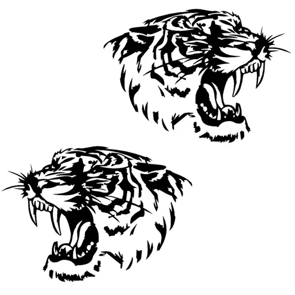 

Car Stickers 2PCS Tiger Head Roaring Creative Decals for Doors Auto Tuning Styling Waterproof 34x24cm 50x36cm
