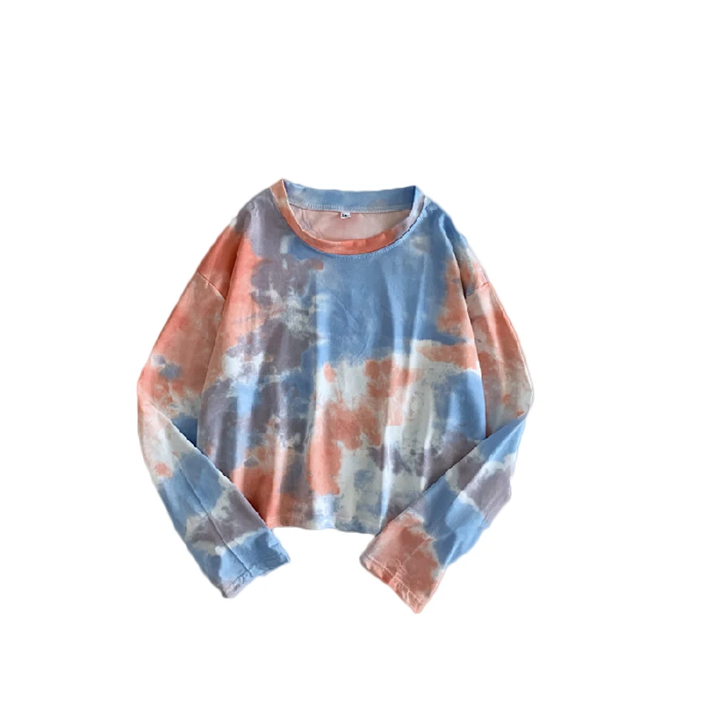 sweatshirt women vintage Long Sleeve O Neck Sweatshirt Tie Dye Loose Hoodie Pullover Blouse tops for women fashion Street wear
