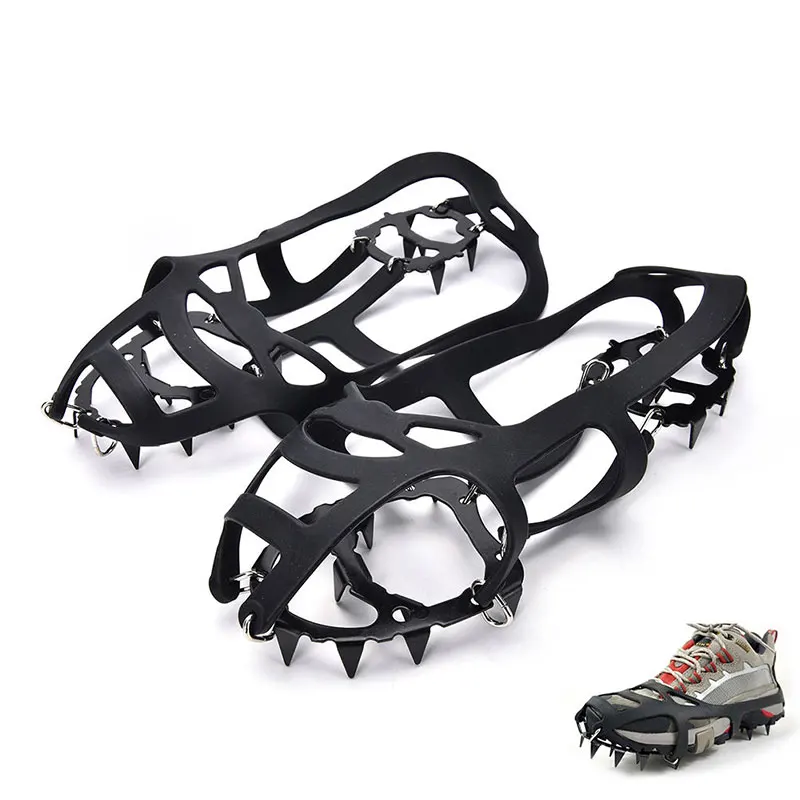 Crampons походные зимние спортивные товары для кемпинга нескользящая обувь покрытие ледяной антискользящий прочный 18 гвоздей Z Снежная усиленная сталь