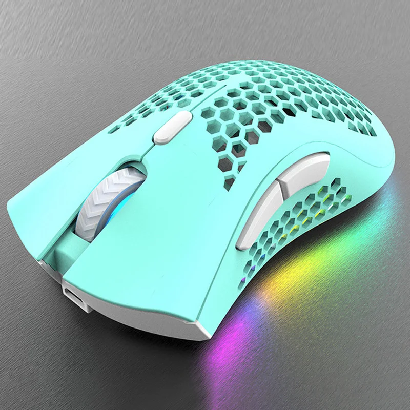 rechargeable with usb receiver 2 4g wireless rgb light gaming mouse for desktop pc notebook computers laptop mice gamer mause free global shipping