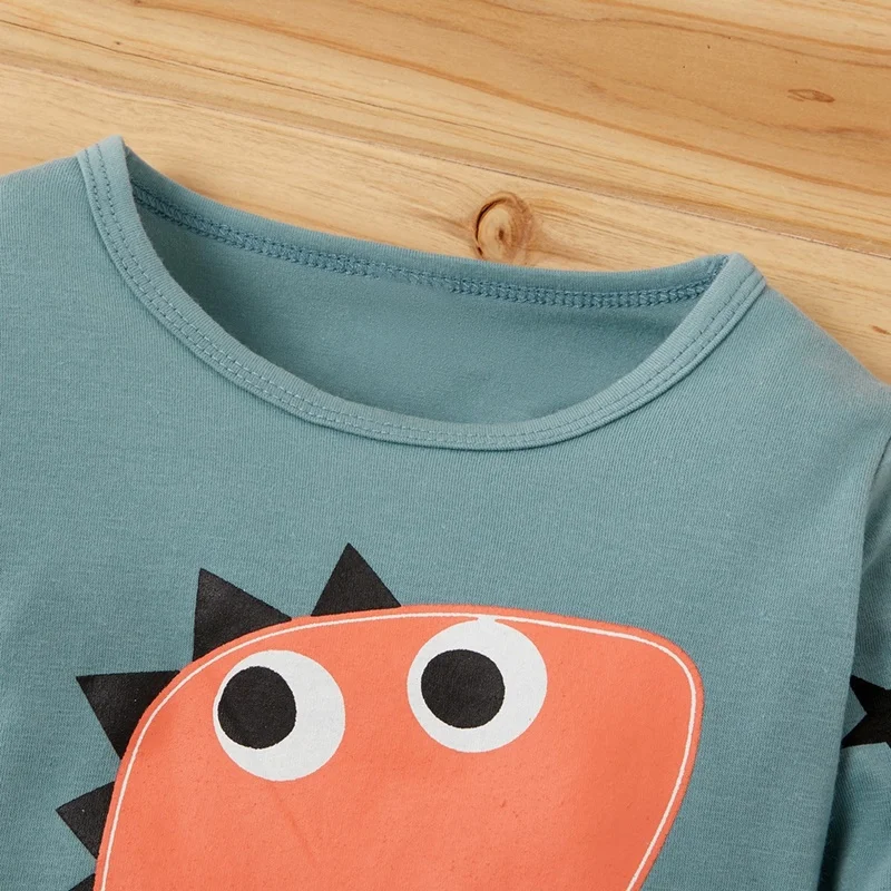 New Baby Girl Clothes 2 Pcs Set Cotton Lovely Cartoon Dinosaur Star Long Sleeve Tops+trousers Comfortable Home Baby Pajamas 1-4Y