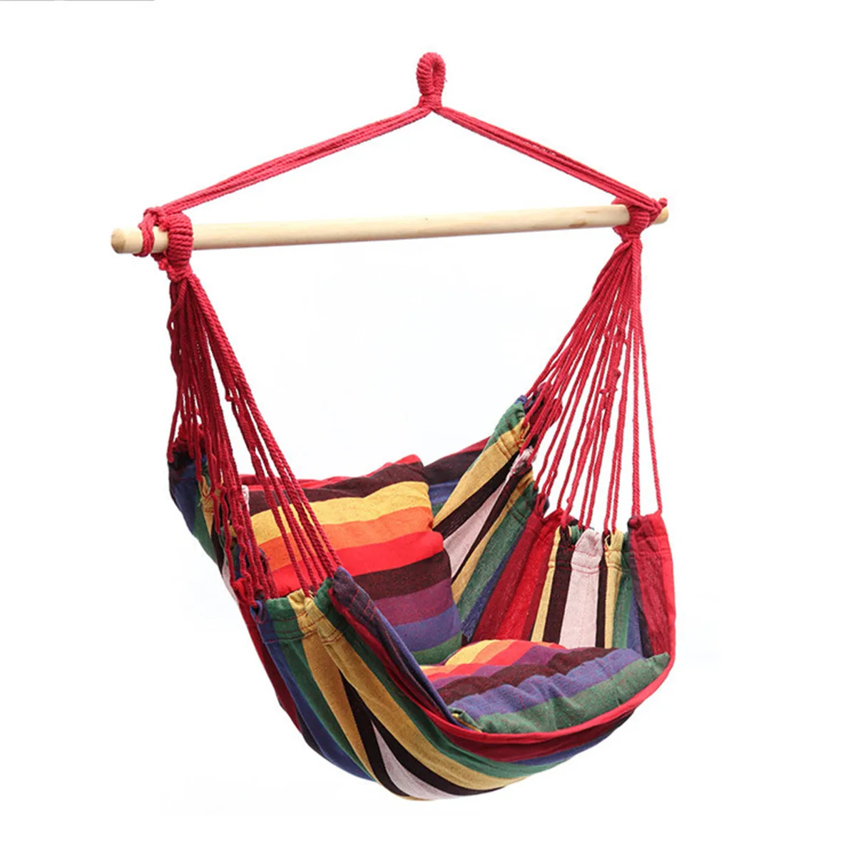 

New Portable Hammock Chair Hanging Rope Chair Swing Chair Seat with 2 Pillows for Garden Indoor Outdoor Hammock Swings
