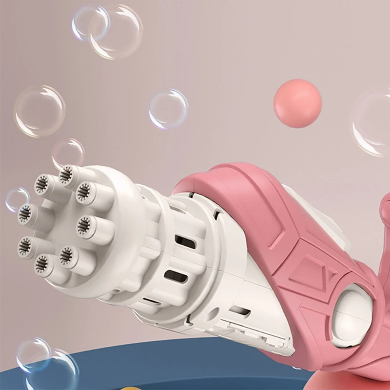 

1PC Summer Toy Outdoor Game Gatling Bubble Machine Realistic Bubble Toy with Upgrade 8 Hole Blower Outdoor Gift for Kid