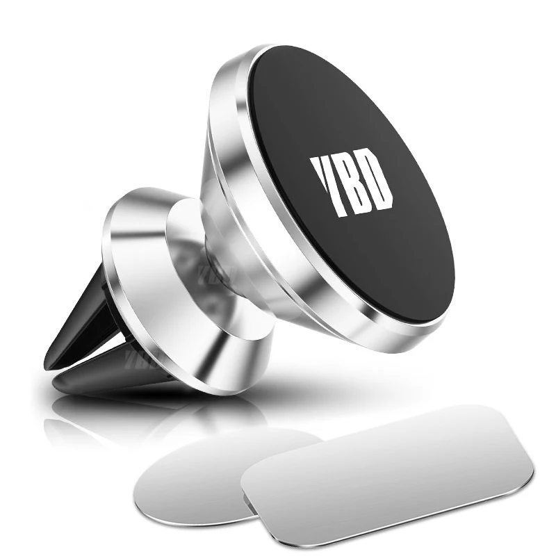 Silver no box YBD роскошный магнитный держатель для телефона для iPhone samsung s11 Xiaomi huawei Redmi note 8T Автомобильный держатель для телефона с вентиляционным отверстием поддержка gps - Цвет: Silver no box