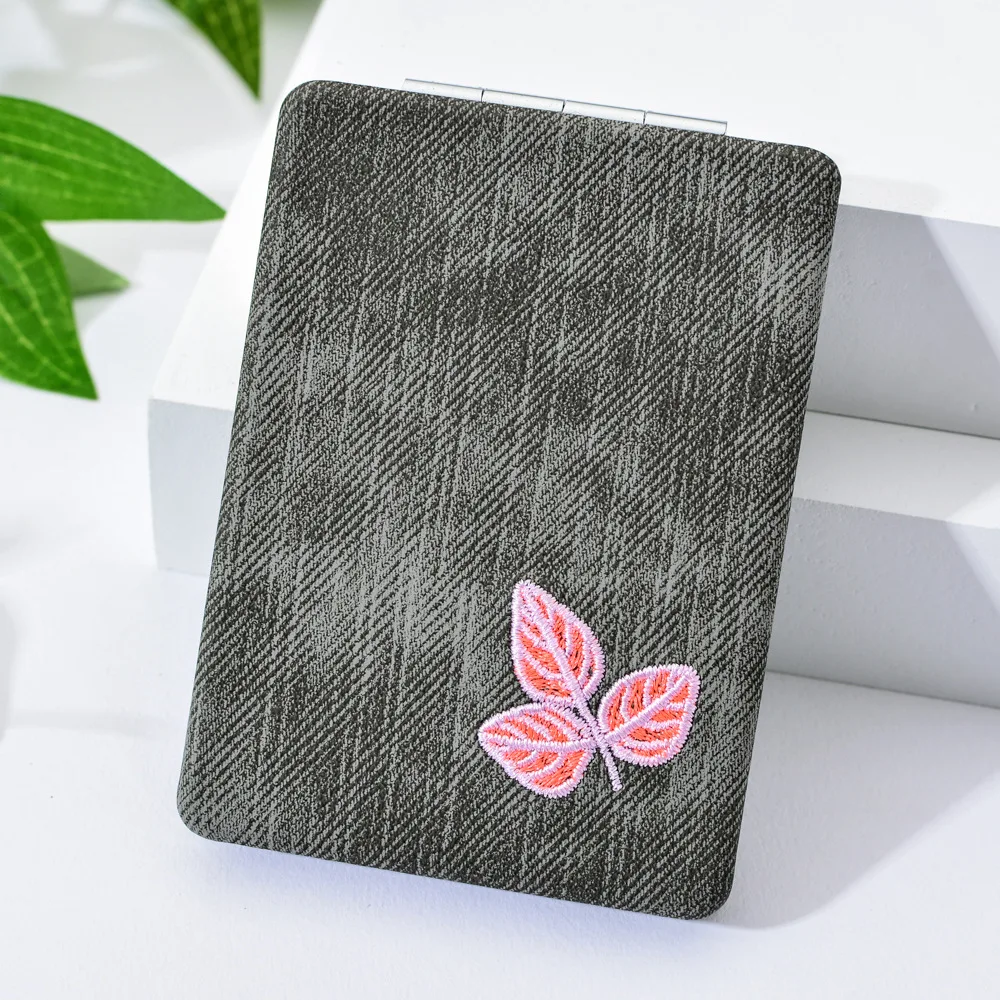 Креативные двухсторонние зеркала для макияжа с вышивкой девочек складные