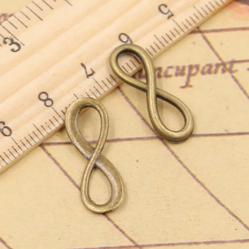 

30pcs Charms Infinity Symbol Connectors 23x8mm Tibetan Bronze Silver Color Pendants Antique Jewelry Making DIY Handmade Craft