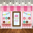 Фон для фотосъемки в магазине с пончиками для девочек розовый сладкий десерт в магазине вечевечерние НКА фон для фотосъемки день рождения торт украшение стола
