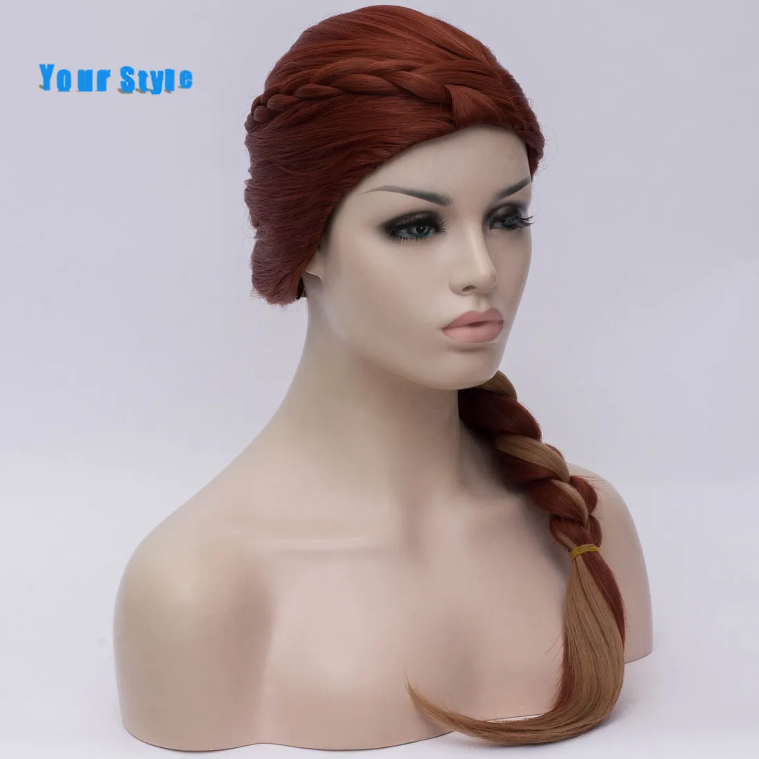

Your Style Synthetic Cosplay Wigs With Ponytail Mixed Color Long Wig Women Female Brown Women Hair High Temperature Fiber