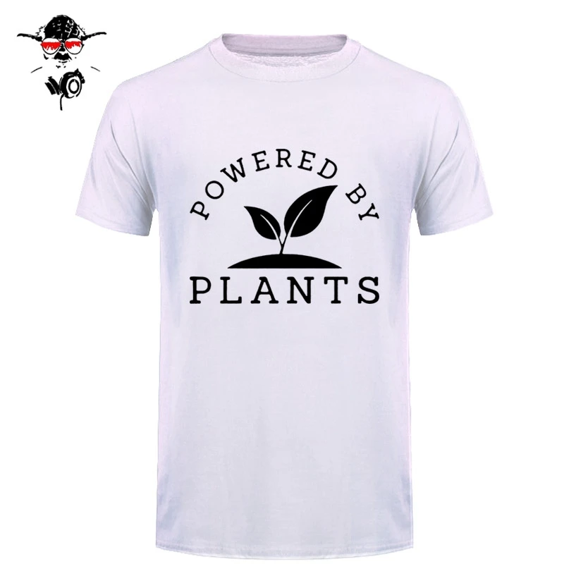 Мужские и женские футболки Power By Plants летние унисекс для вегетарианцев Забавные