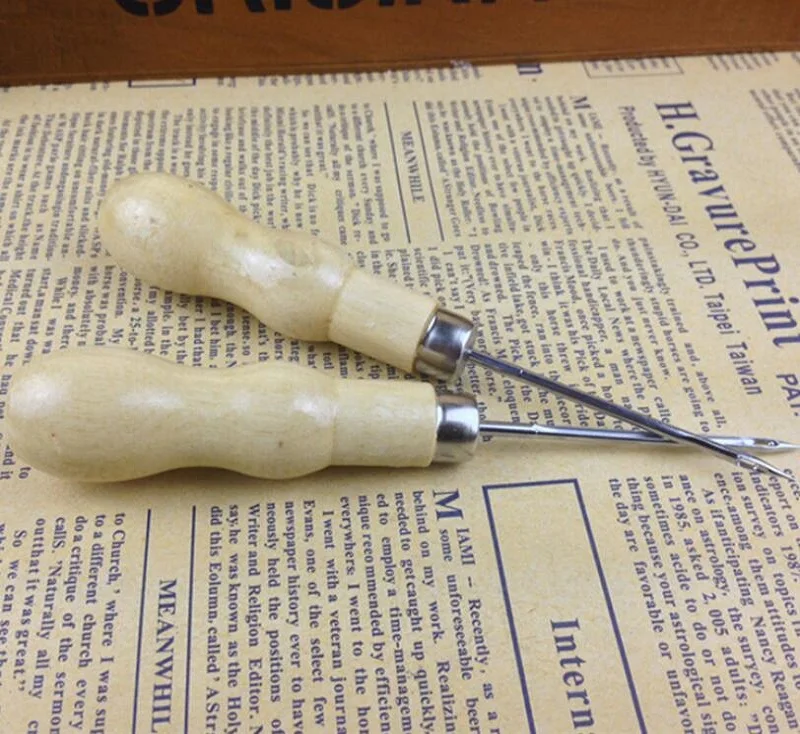 Ручной БРОШЮРОВЩИК Awl с деревянной ручкой инструмент для ремонта кожаных