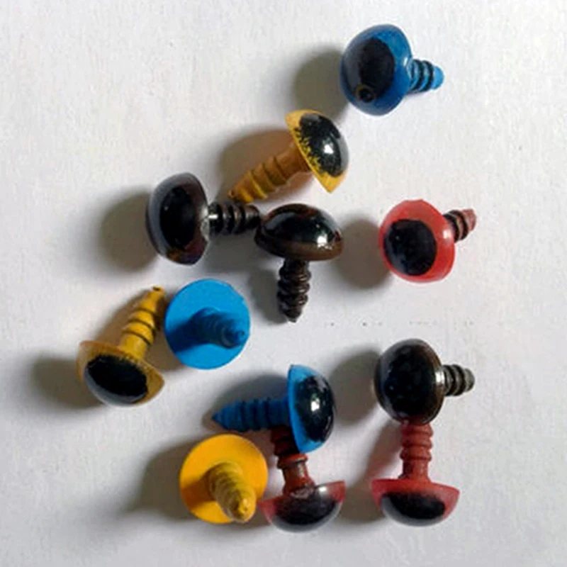 100 шт. пластиковые безопасные глаза для игрушек блестящие разноцветные кукольные