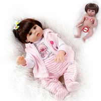 reborn baby doll 47cm cute doll girl with hair flexibl sleep play lovely doll realistic lifelike toddler toy