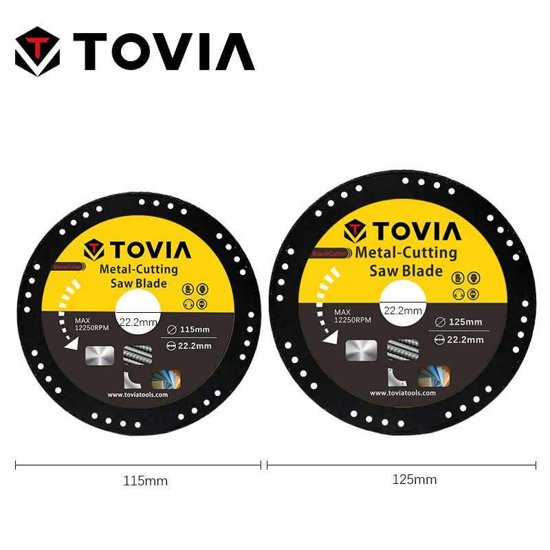 TOVIA BlackCutter 125*22мм Алмазный Диск по Металлу стали и нержавеющей стали для УШМ или Балкарки или угловой шлифовальной машины безопасный дизайн меньше искр тонкий диск толщиной 1.2мм