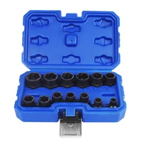 13pcs impact damaged bolt nut screw remover extractor socket tool kit removal set bolt nut screw removal socket wrench