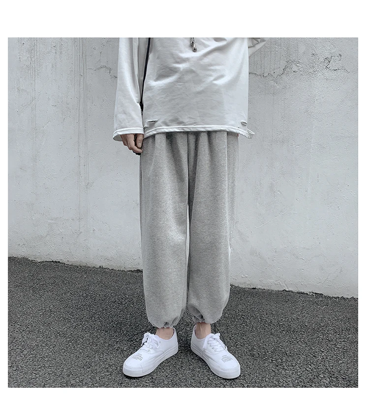 

LAPPSTER Men Solid Cotton Harem Pants 2020 Mens Korean Fashions Harajuku Joggers Pants Couple Loose Black Casual Sweat Pants