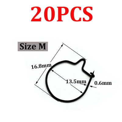 20PCS-M 20 шт. рыболовный опарыш для ловли карпа, зажимы для волос Chod, рыболовные приманки, кольца, крючки, приманка, Sting Boilie, шпилька, живая приманка, приманка, крючки - Цвет: 20PCS-M