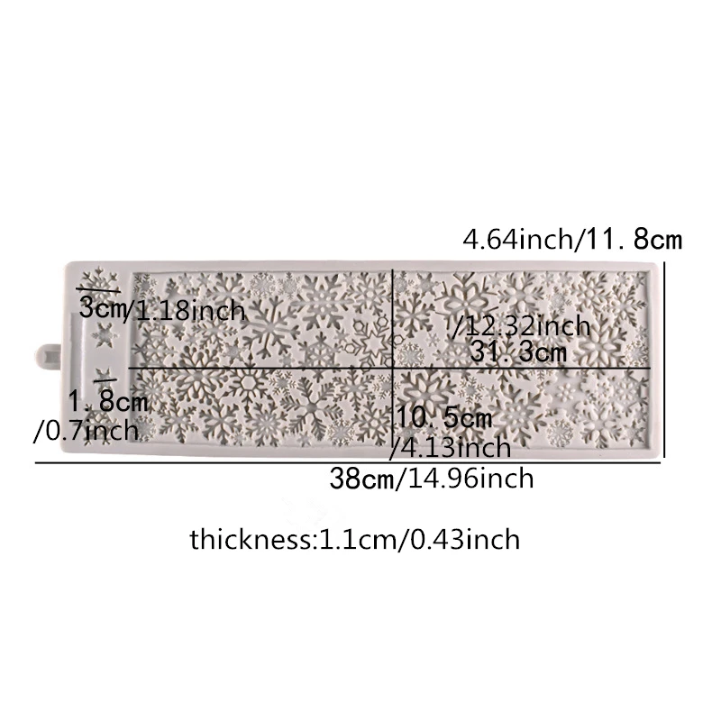 Силиконовая форма в форме снежинки большого размера для сахарной мастики