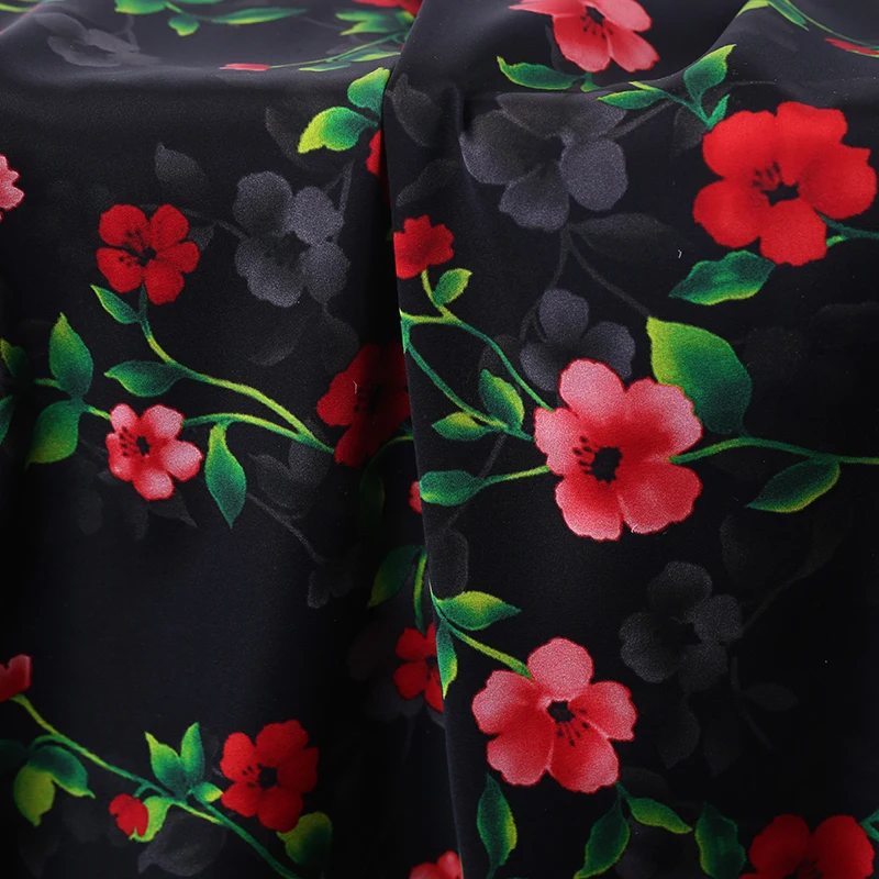 108 см цифровая шелковая ткань с принтом метр сатин-стрейч 19 мм cheongsam платье
