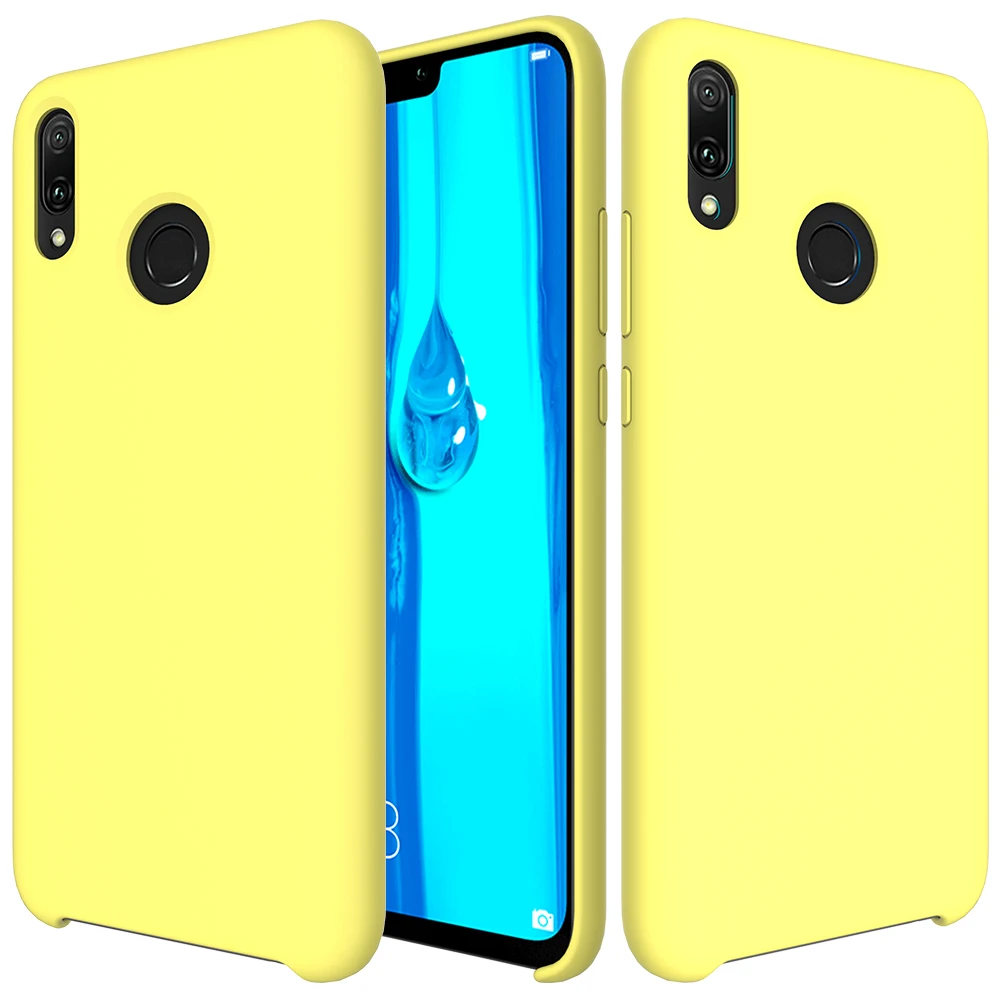 Цвет: желтый Для Honor 8c чехол-накладка для huawei Honor 8C мягкий жидкий силиконовый чехол-накладка для Honor 8 C Ультратонкий матовый полуобернутый чехол - Цвет: Цвет: желтый