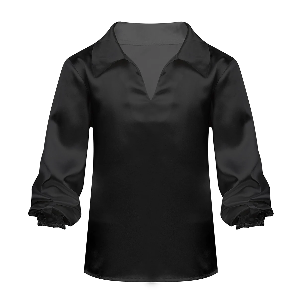 ChicTry/Детская Одежда для танцев для мальчиков, атласный с длинным рукавом, черно-белые балетные топы, джаз, Латинская танцевальная рубашка, сценический тренировочный костюм