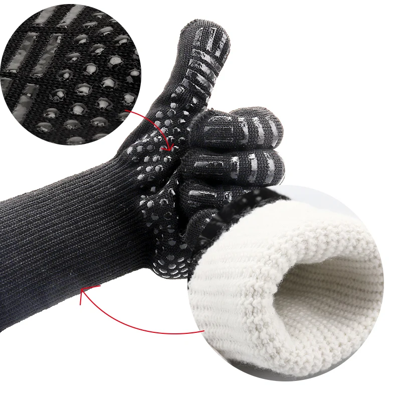 

Heat Resistant Thick Silicone Cooking Baking Barbecue Oven Gloves Multi-Purpose BBQ Grill Mittens Dish Washing Gloves