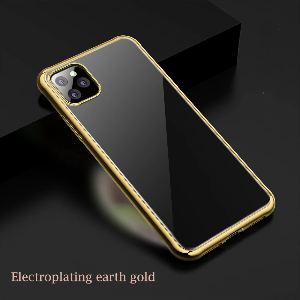 Для iPhone 11 Pro Max чехол прозрачный гальванический все включено Антидетонационная
