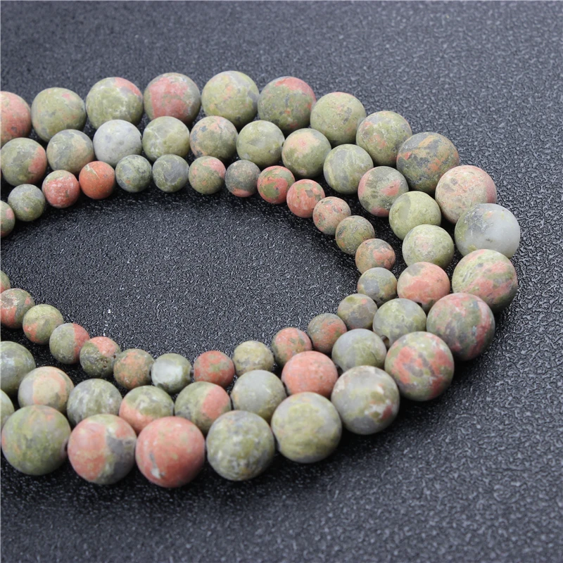

WholesaleNaturalFrosted GreenRoundBeadsLooseBeads6/8/10/12MMSuitableForJewelryMakingDIYBraceletNecklace