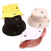 2021 summer womens bucket hat new sun hats fishing beach fun hat mens caps female double sided cap male embroidery pure color
